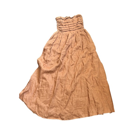 DISSH Lexi Spice Linen Midi Dress Strapless Terracotta Size US 4 AU 8 - Picture 3 of 8